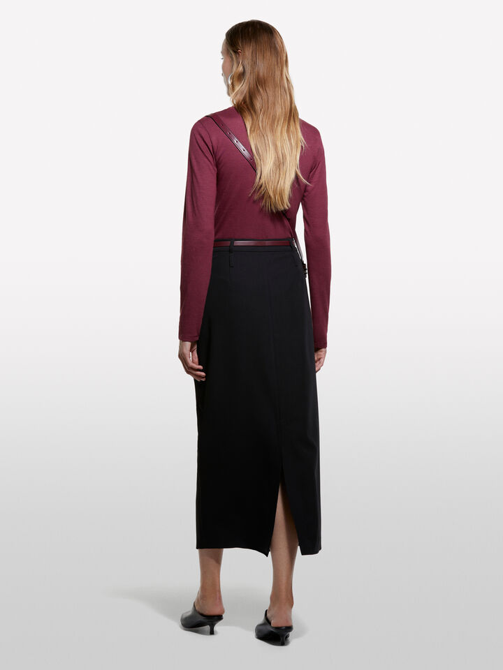 Burgunderrotes Langarm-T-Shirt - langärmeliges t-shirt für damen - Bordeaux | Sisley image number 2